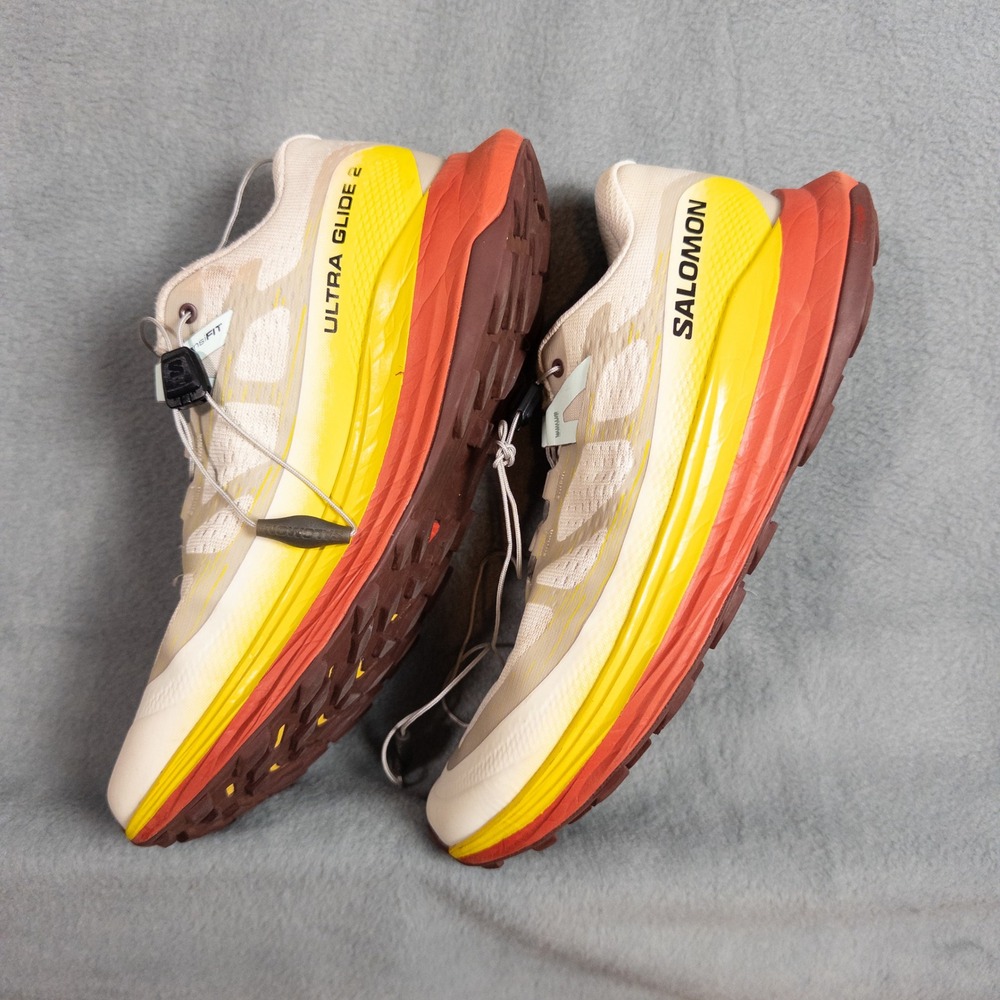 Salomon Ultra Glide 2 Trail Running Shoes Womens 9 Cream Yellow Orange